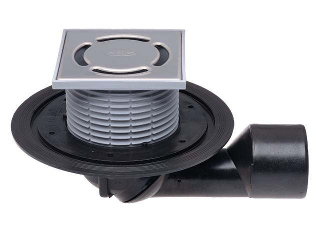 Sifon de pardoseala interior reglabil PP D. 50/75 cu grila inox (123 x 123 mm) HL80.1  HL