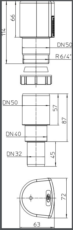 Воздушный клапан ПП D. 50 HL903  HL