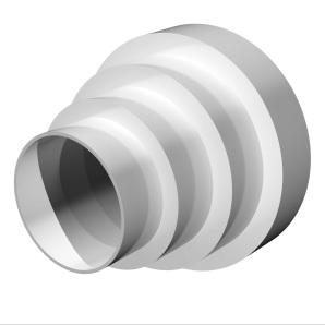 Reductie plastic pentru ventilatie universala D.150/125/120/100 x 80 ПУ15-8  ERA