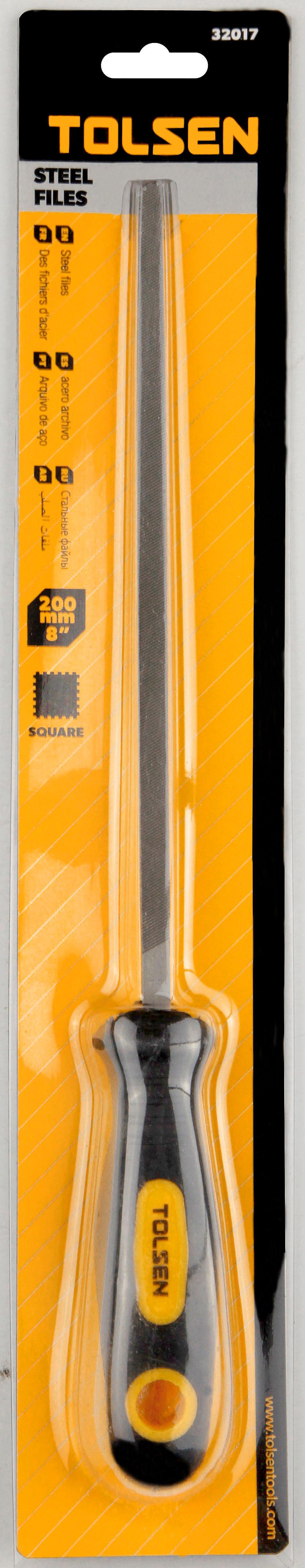 Напильник слесарный квадратный с рукояткой 200 мм 8"  TOLSEN