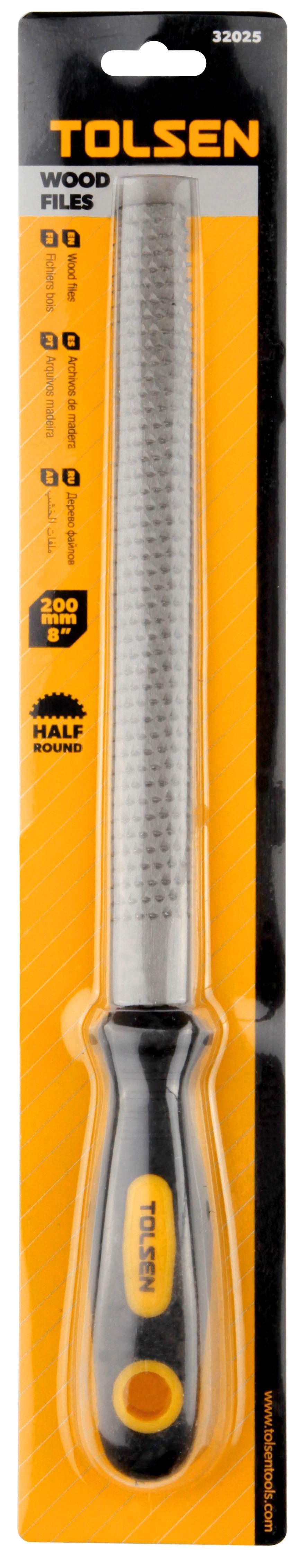 Raspel lemn semirotund, cu maner 200 mm 8"  TOLSEN