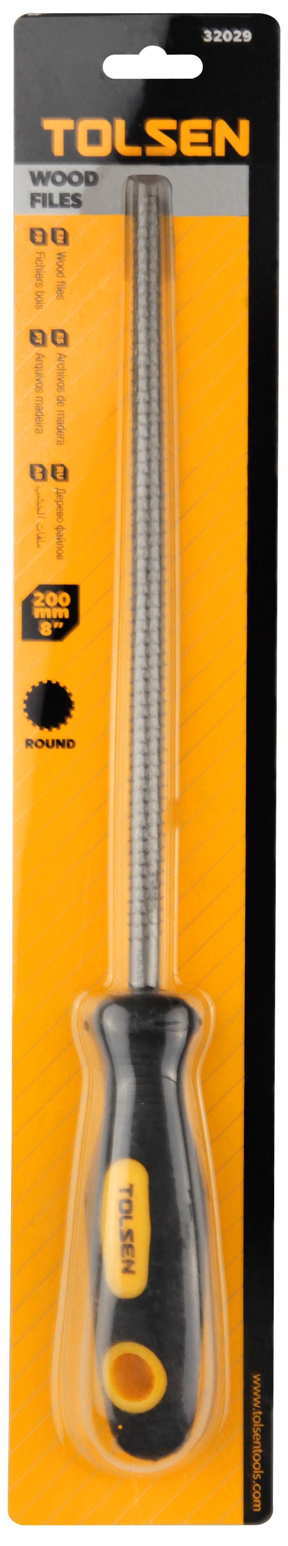 Raspel lemn rotund, cu maner 200 mm 8"  TOLSEN