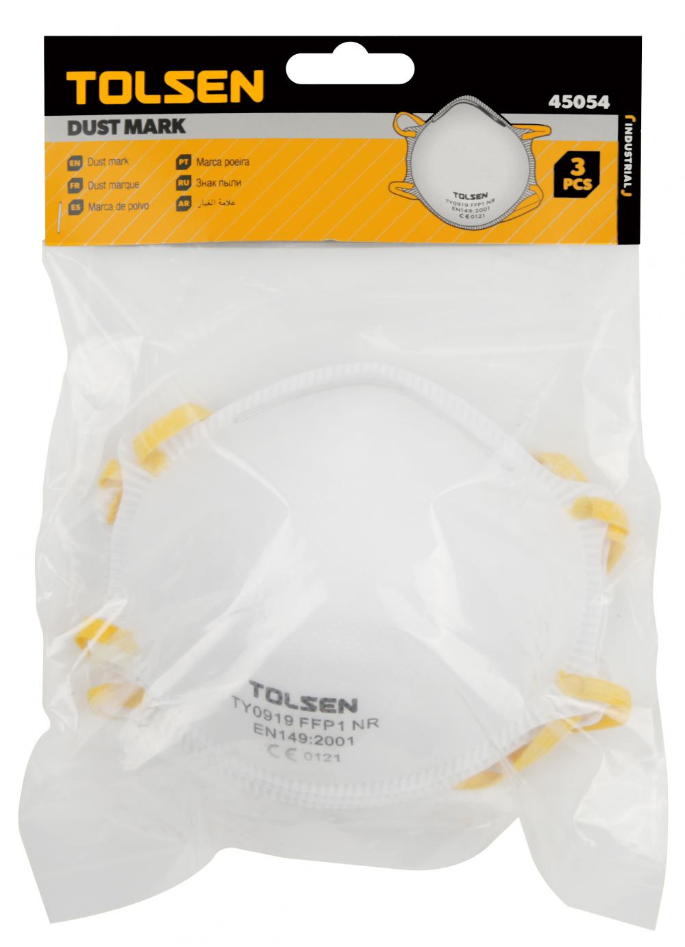 Set masca antipraf 3 piese, brida reglabila  TOLSEN