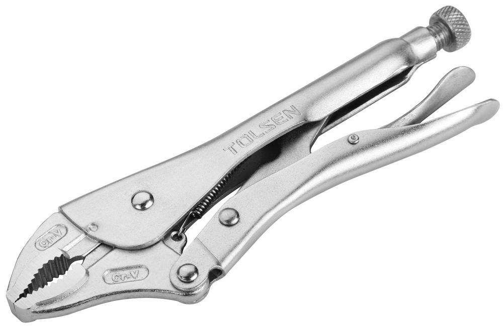 Клещи зажимные прямые 250 мм 10" (никелированные) Industial  TOLSEN