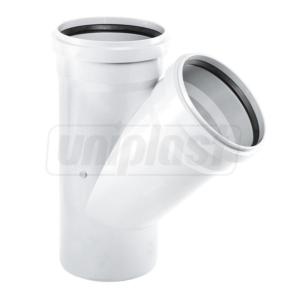 Ramificatie PVC D. 50 x 50 / 45° (alba)  EGEPLAST