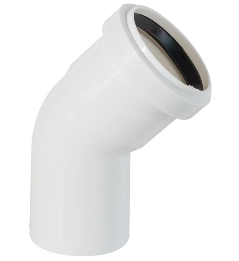 Cot PVC D. 50 / 45° (alb)  EGEPLAST