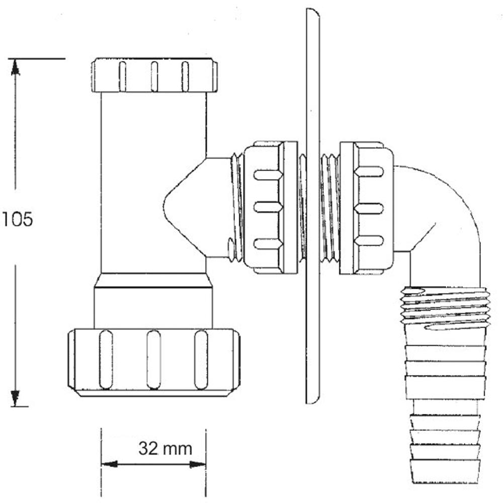 Adaptor cu supapa de aerare la masina de spalat D. 32 HC14WM32  MCALPINE