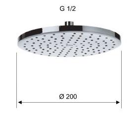 Душевая головка потолочная круглая D.200 / верхний душ 356M  REMER