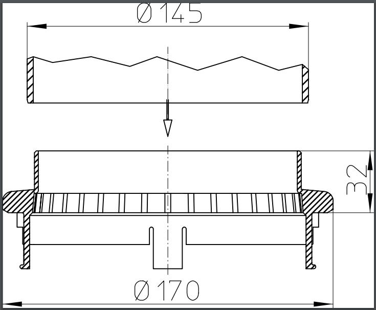 Дренажное кольцо D.150 из полипропилена для воронок HL160  HL