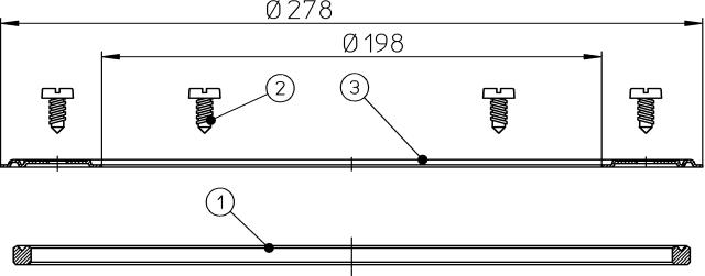 Flansa inox pentru hidroizolare 278x198 mm cu garnitura din cauciuc (275x255 mm) si suruburi in set HL86.0  HL