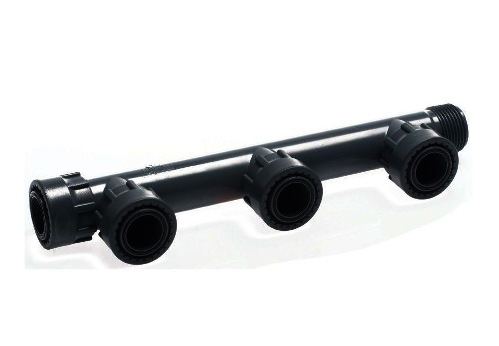 Ramificatie-distribuitor D. 1" FI/FE pentru 3 electrovane (irigare)