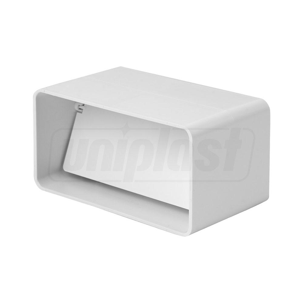 Conector cu clapeta antiretur pentru tub plat de ventilatie din plastic 55 x 110 mm KV  EUROPLAST