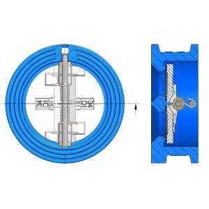 Supapa fonta de sens cu arc intre flanse D. 80 PN10/16 L=64 mm GJL-250 WATO