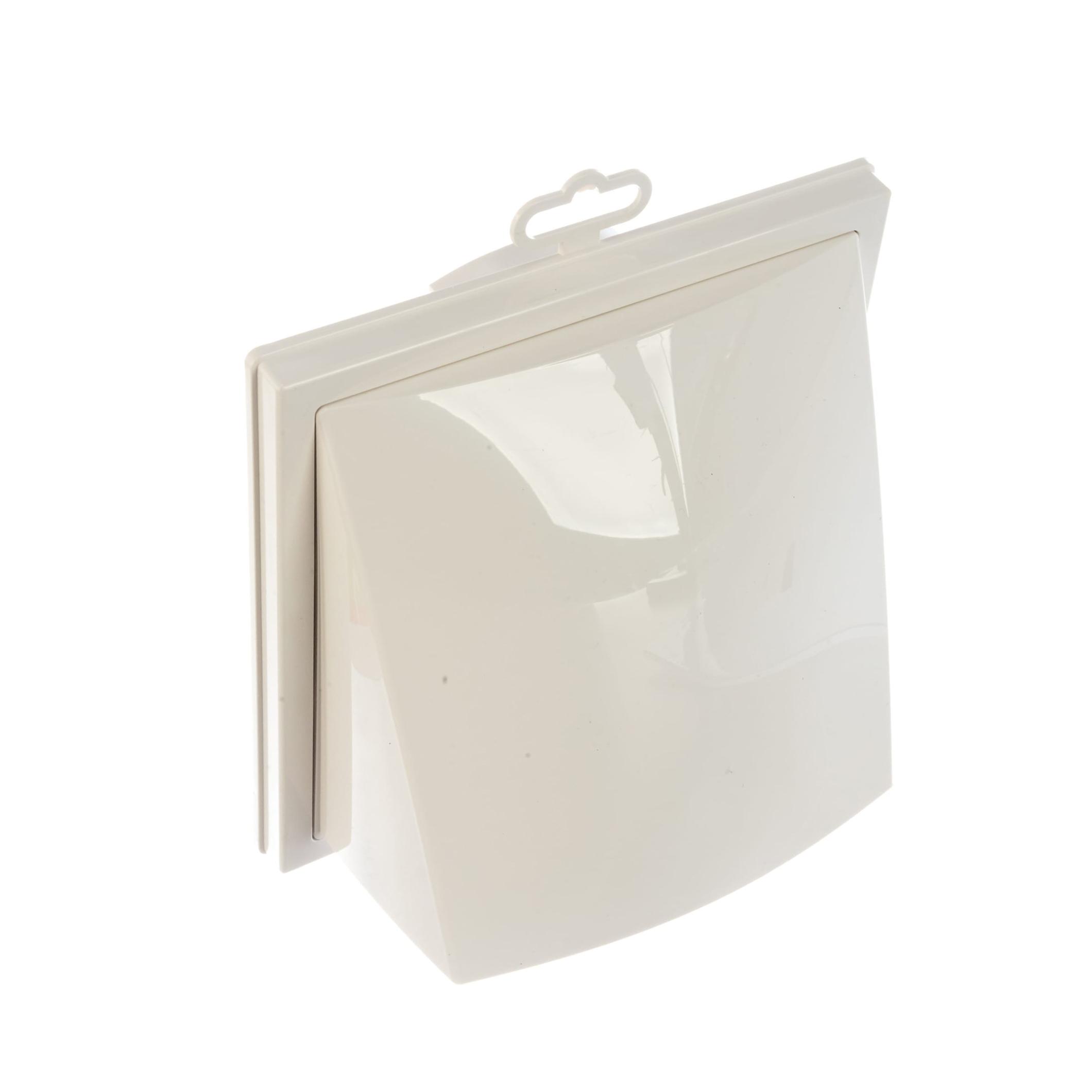 Grila plastic exterior cu supapa 150 x 150 mm cu iesire dreptunghiulara 55 x 110 mm (alba) ERA
