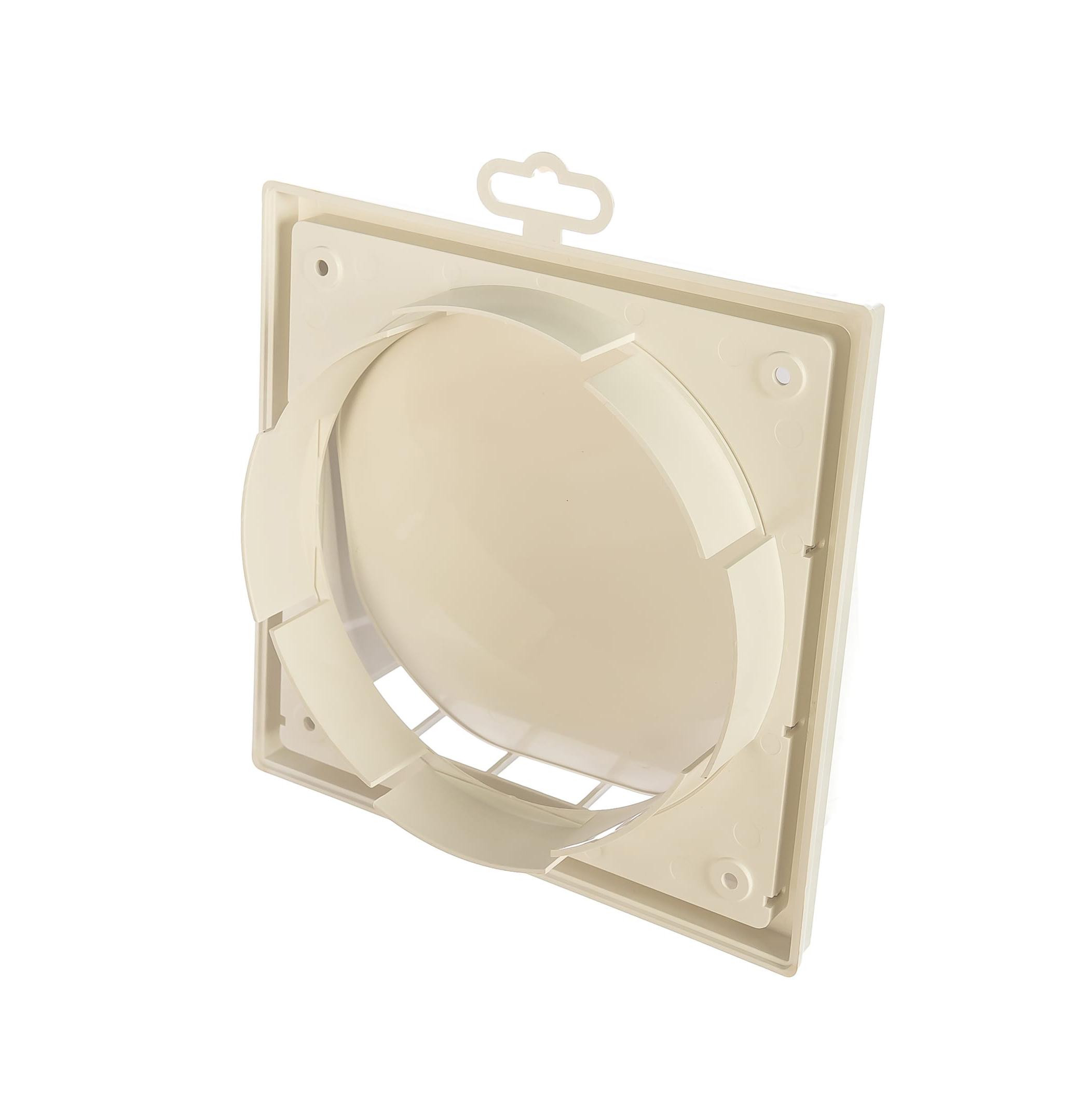 Grila plastic exterior cu supapa 150 x 150 mm cu iesire dreptunghiulara 55 x 110 mm (alba) ERA