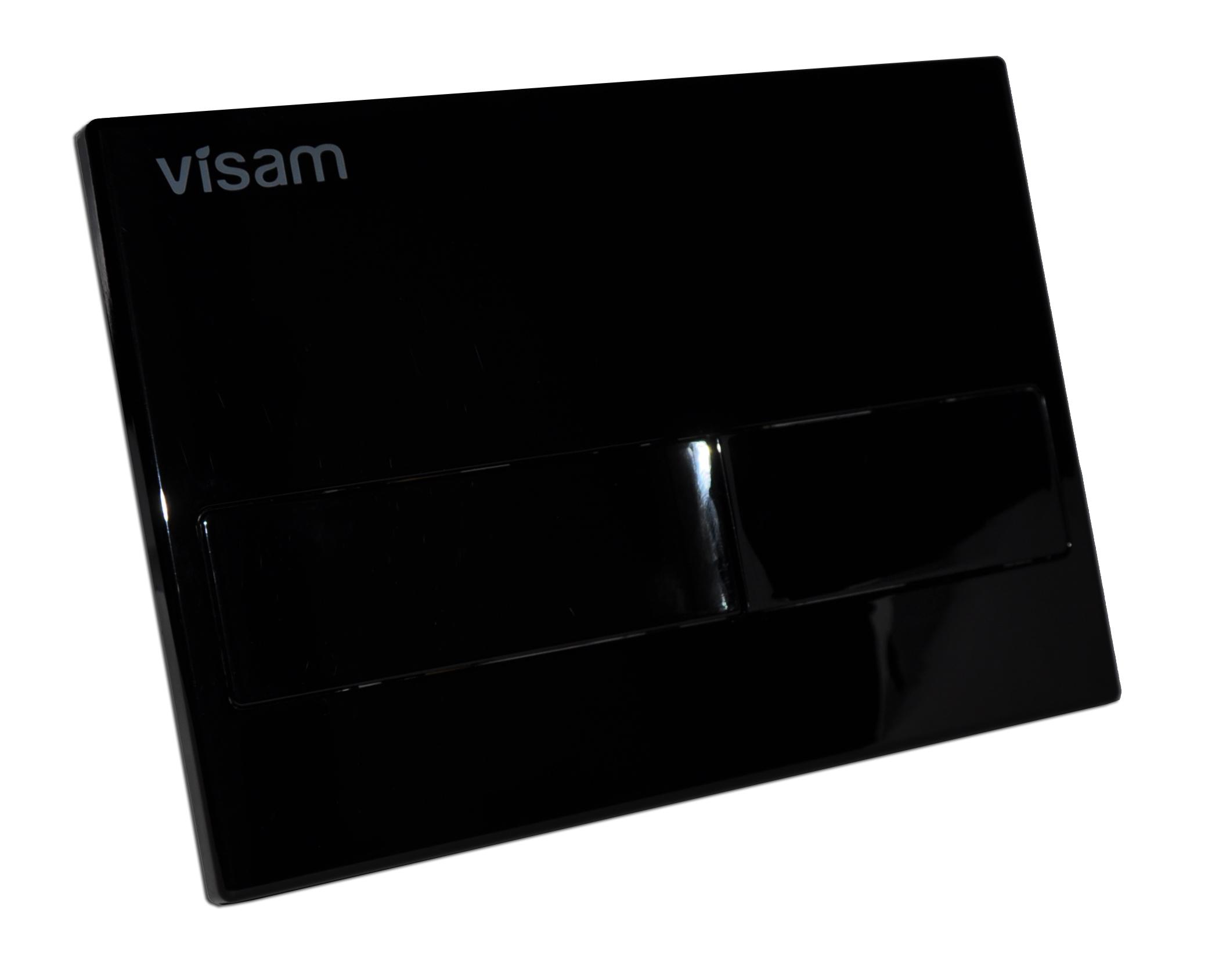 Кнопка смыва двойная KARINA (черный глянец) (Bright Black) 226-008/226-004  VISAM