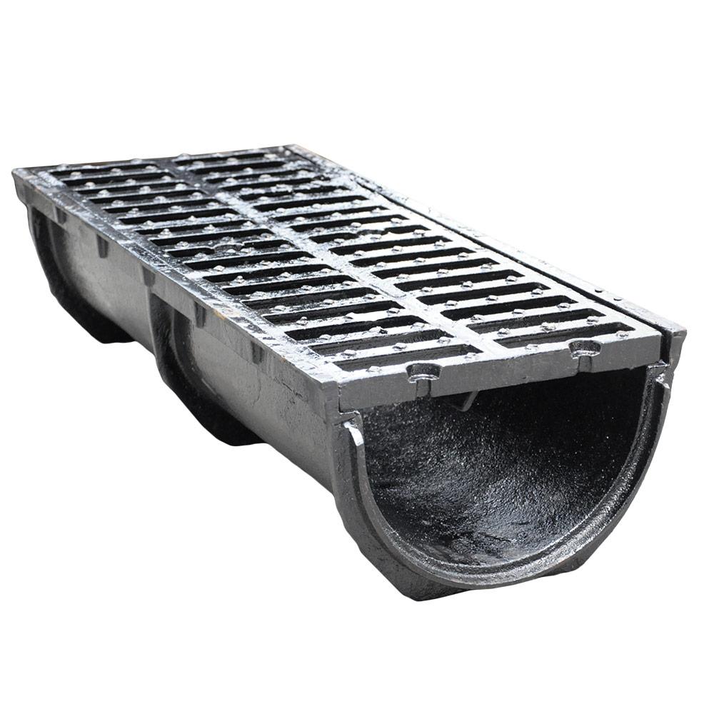 Gratar fonta canalizare cu rigola 750x300x190 mm 41 kg EN124 D400 (tava rotunjita)