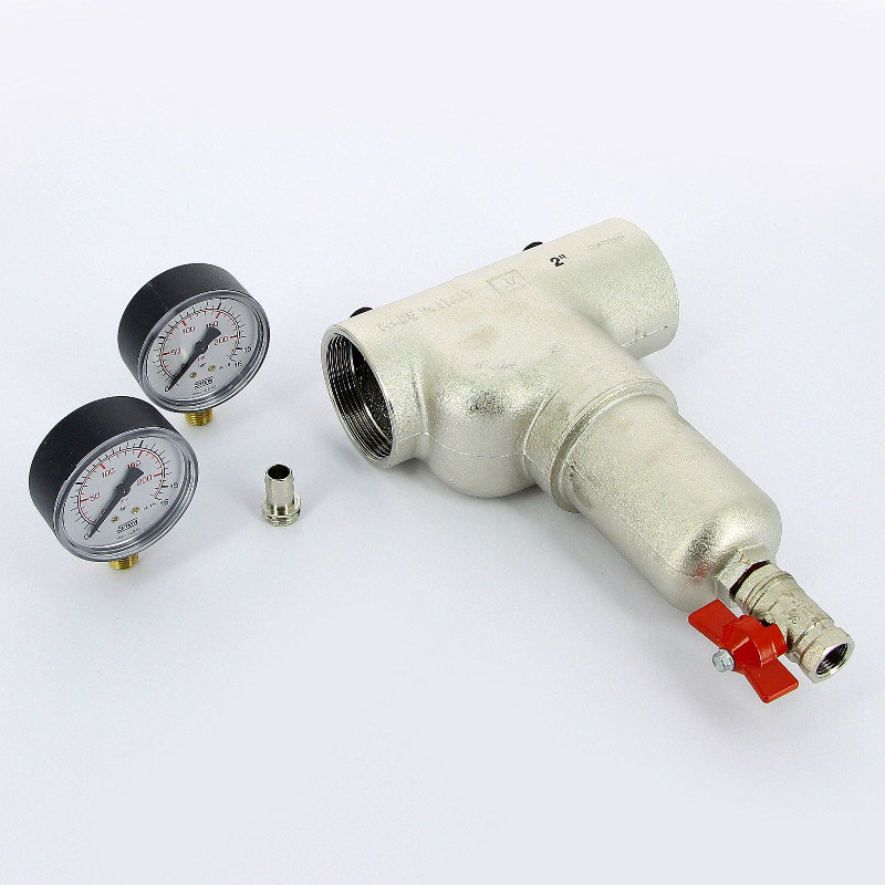 Filtru autocuratire D.  1/2" FI/FI 300 mcm PN16 (cu 2 manometre D. 1/4" si robinet golire D. 3/8" FE/FI) Art. 189  ITAP