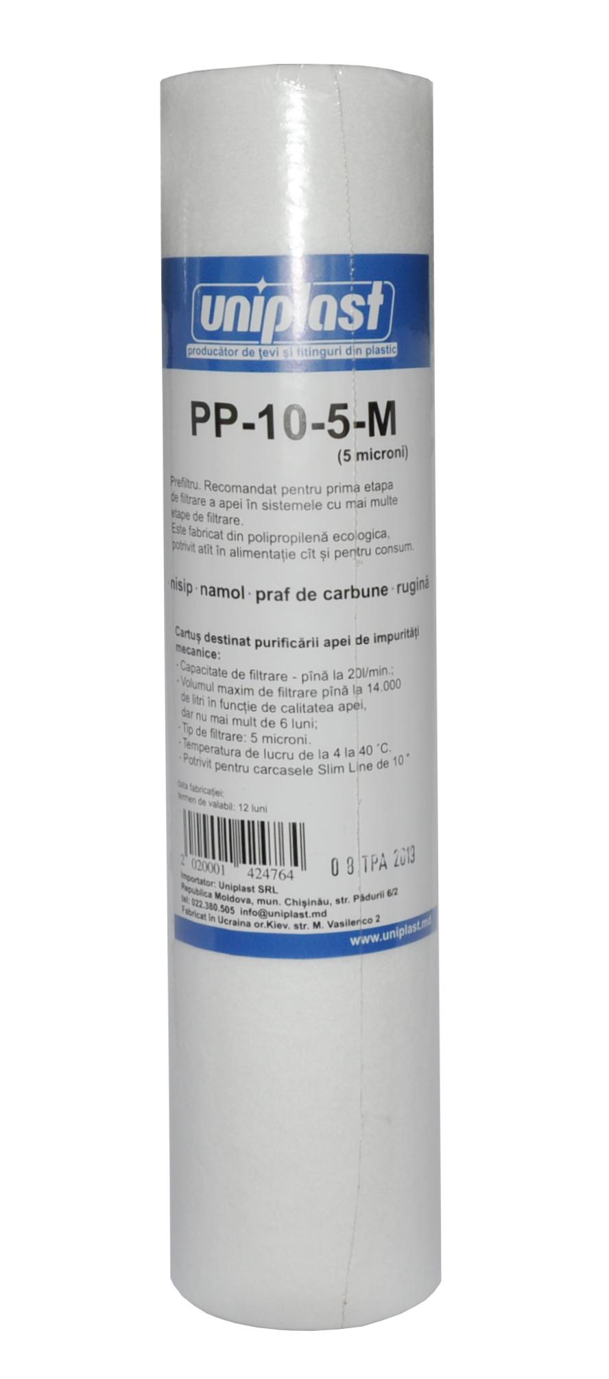 Cartus pentru filtru 10" polipropilena  5 mcm PP-10-5M