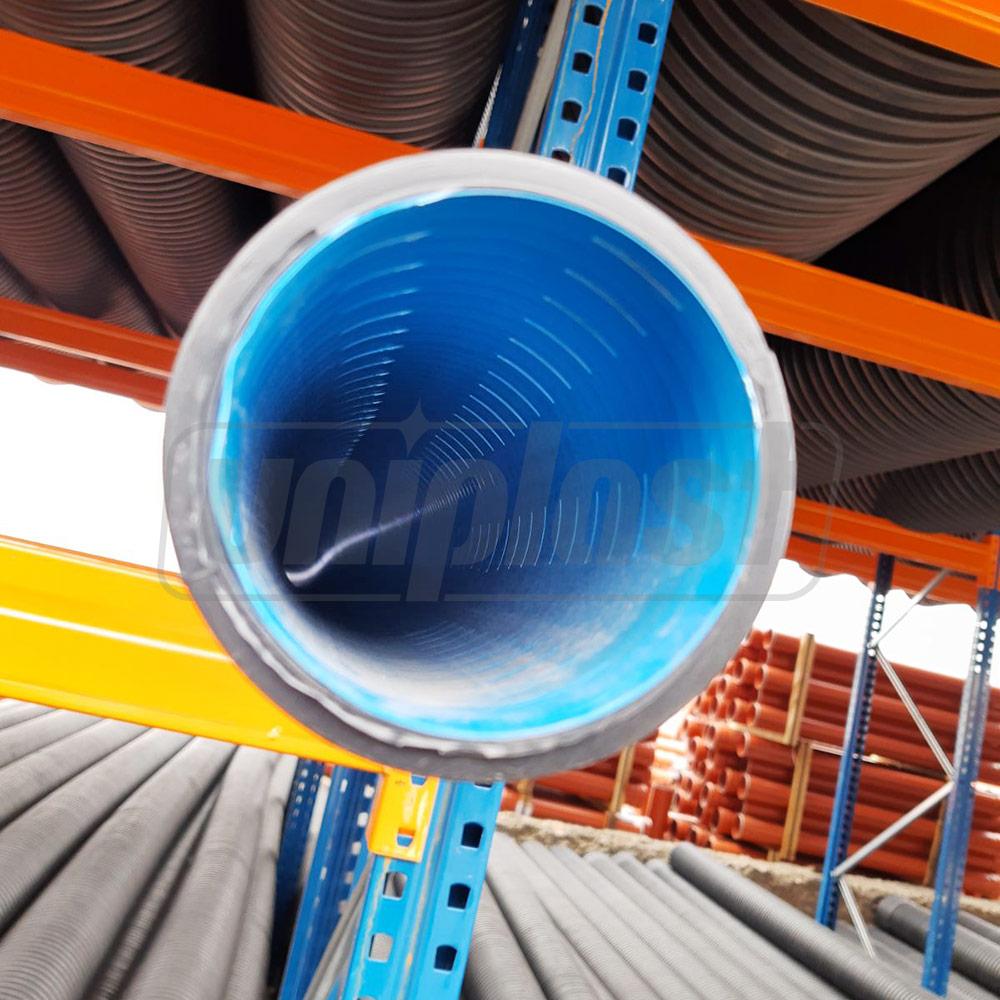 Tub drenaj din teava corugata HDPE SN4 OD.250 (216) 270° cu rastrub L=6 m