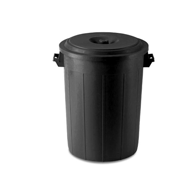 Cos plastic cu capac pentru deseurilor 120 L (negru)  STP