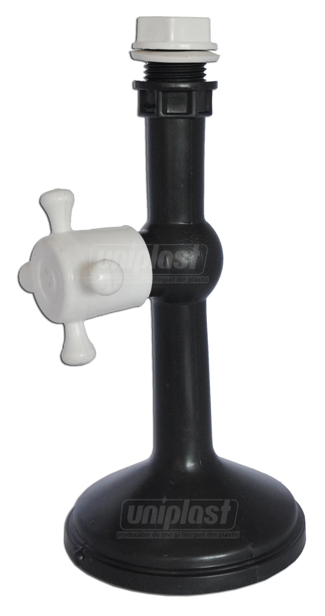 Насадка для летнего душа - пластиковая + кран пластиковый литые (черно-белые) TI