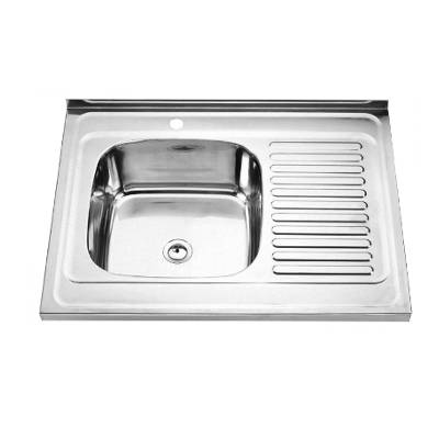 Chiuveta de bucatarie inox 0.4 mm 80 x 60 cm stanga (decor) 6080 L