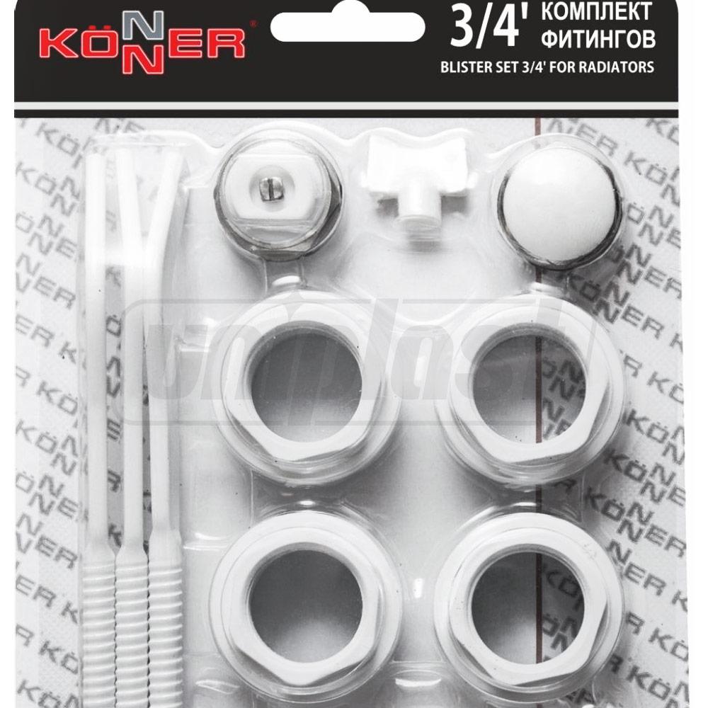 Kit accesorii radiator bimetal, aluminiu D. 1" x 3/4" (13 elemente) ST
