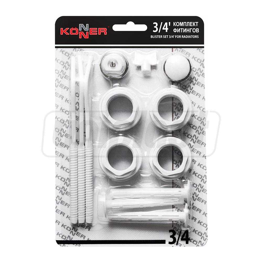 Kit accesorii radiator bimetal, aluminiu D. 1" x 3/4" (13 elemente) ST