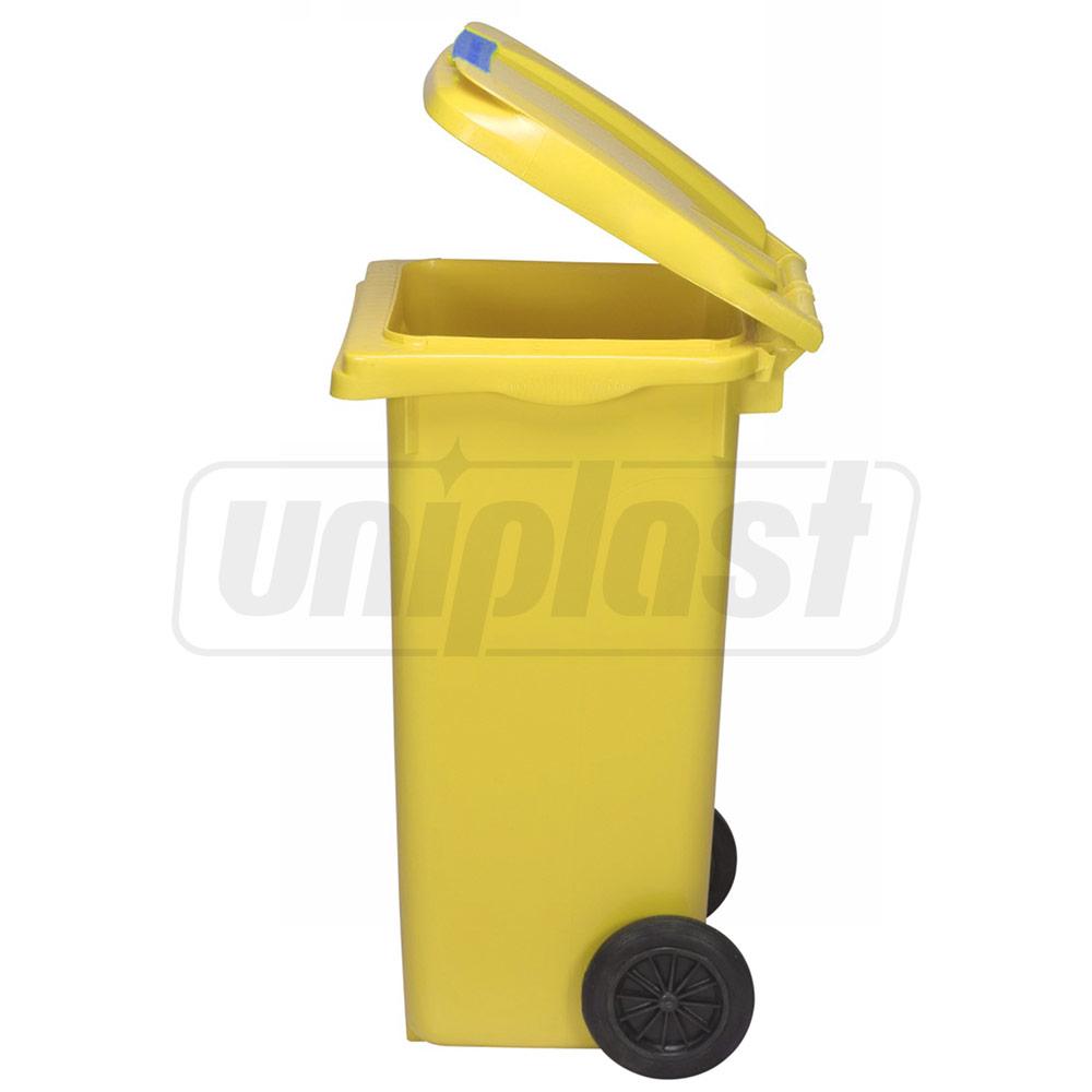 Cos pentru transportarea deseurilor  120 L pe roti (galben) UNI