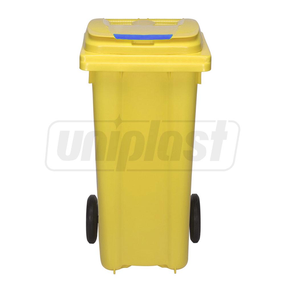 Cos pentru transportarea deseurilor  120 L pe roti (galben) UNI