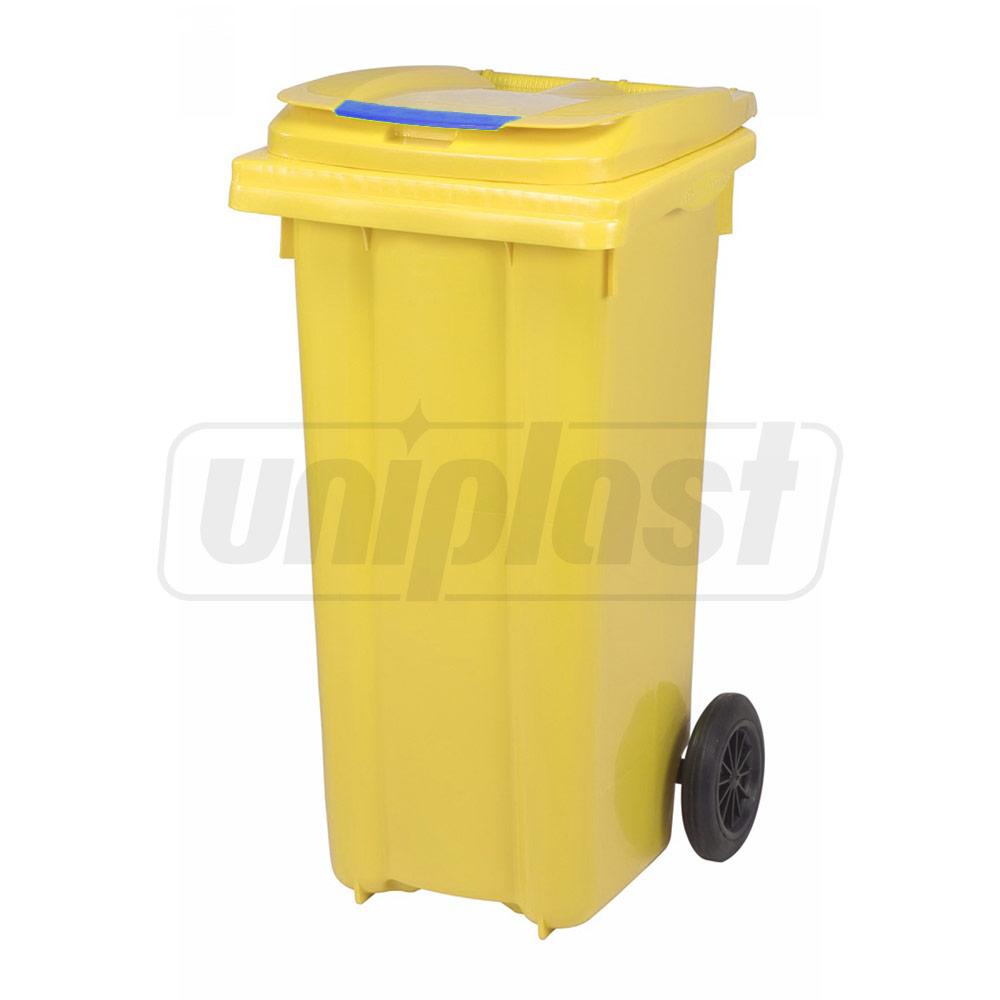 Cos pentru transportarea deseurilor  120 L pe roti (galben) UNI