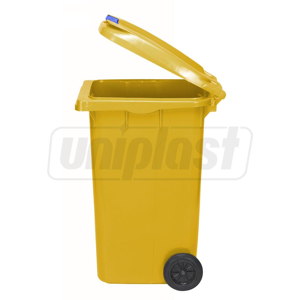 Бак мусорный 240 л на колесах (желтый) UNI
