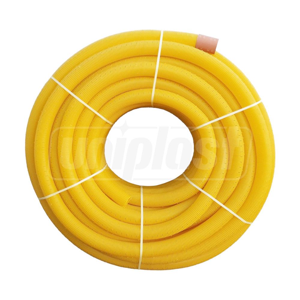 Teava corugata drenaj PVC D.125 (galben)  EGEPLAST