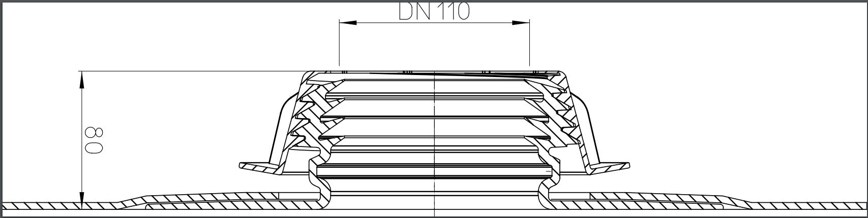 Membrana de trecere prin perete etansa cu manseta din bitum D.110 HL800/110  HL