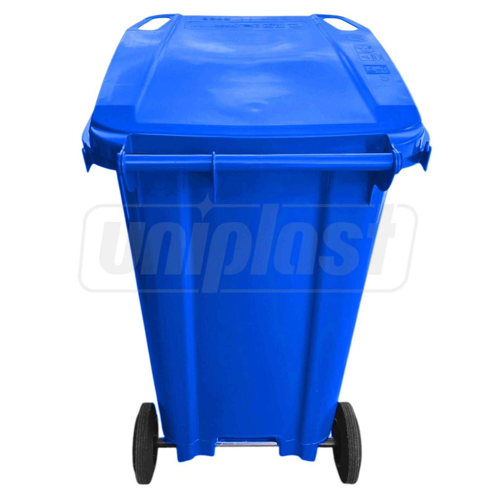 Cos pentru transportarea deseurilor 240 L pe roti (albastru) HE