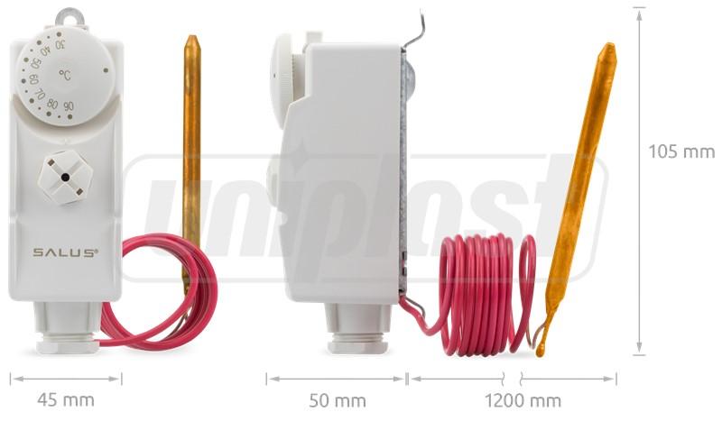 Termostat de teava cu senzor extern (termostat cu sonda) L=1.2 m AT10F  SALUS