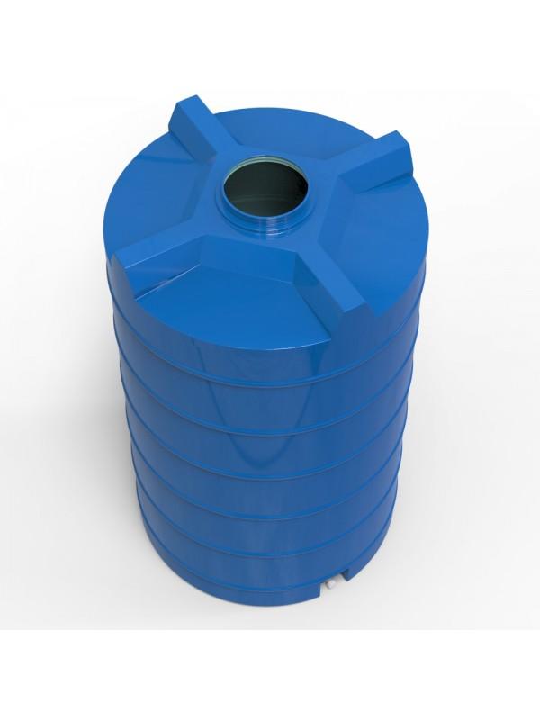 Rezervor apa 2500 L vertical, oval (albastru) cu stut D. 1" 132x233 cm (D. 39 cm)