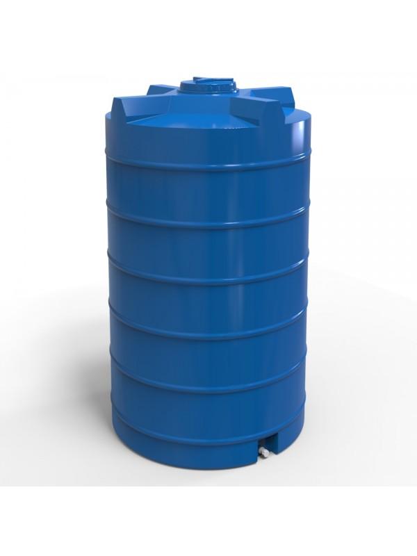 Rezervor apa 2500 L vertical, oval (albastru) cu stut D. 1" 132x233 cm (D. 39 cm)