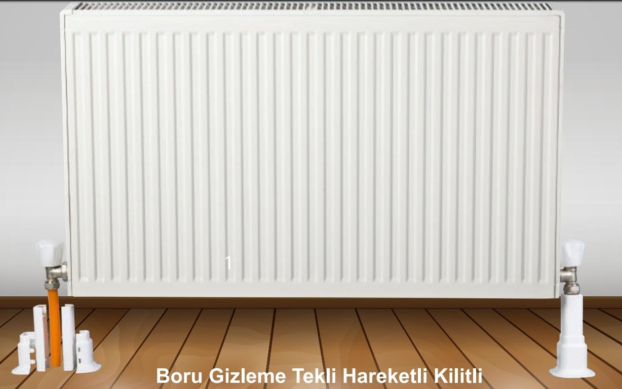 Tub decorativ plastic pentru calorifer (D. 16-20) (alb) (2.4", 50-160 mm) RADIVA