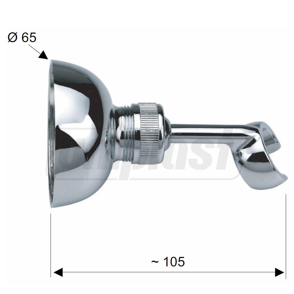 Держатель для душевой насадки (настенный, поворотный) круглый, металл хром 338  REMER