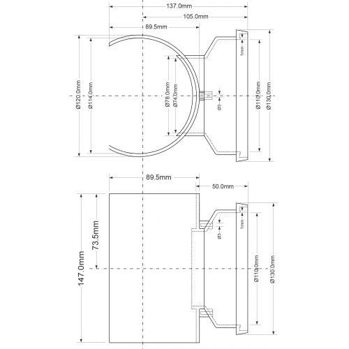 Отвод-седло D.110 x 110 (зажим) MPSOB-110  MCALPINE