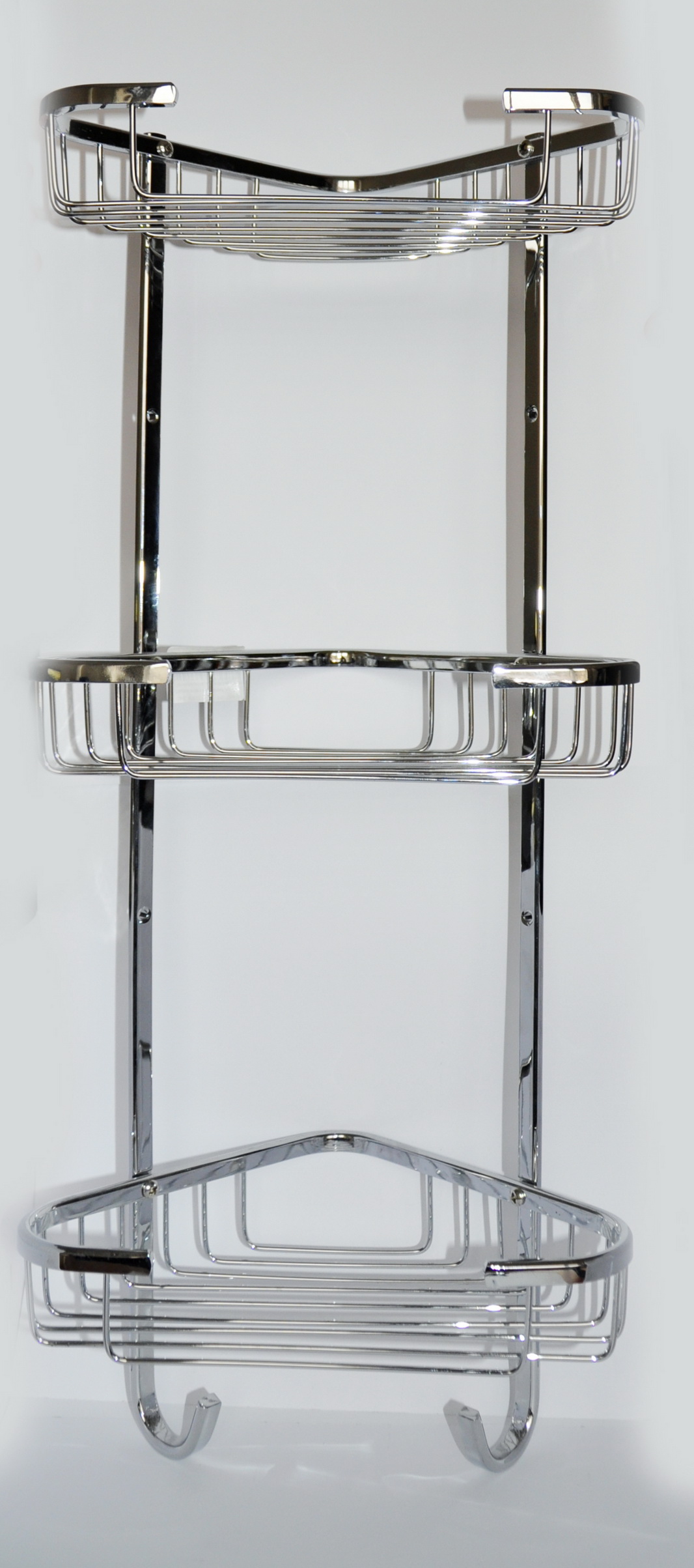 Полка-решетка для ванной трехъярусная треугольная H 413