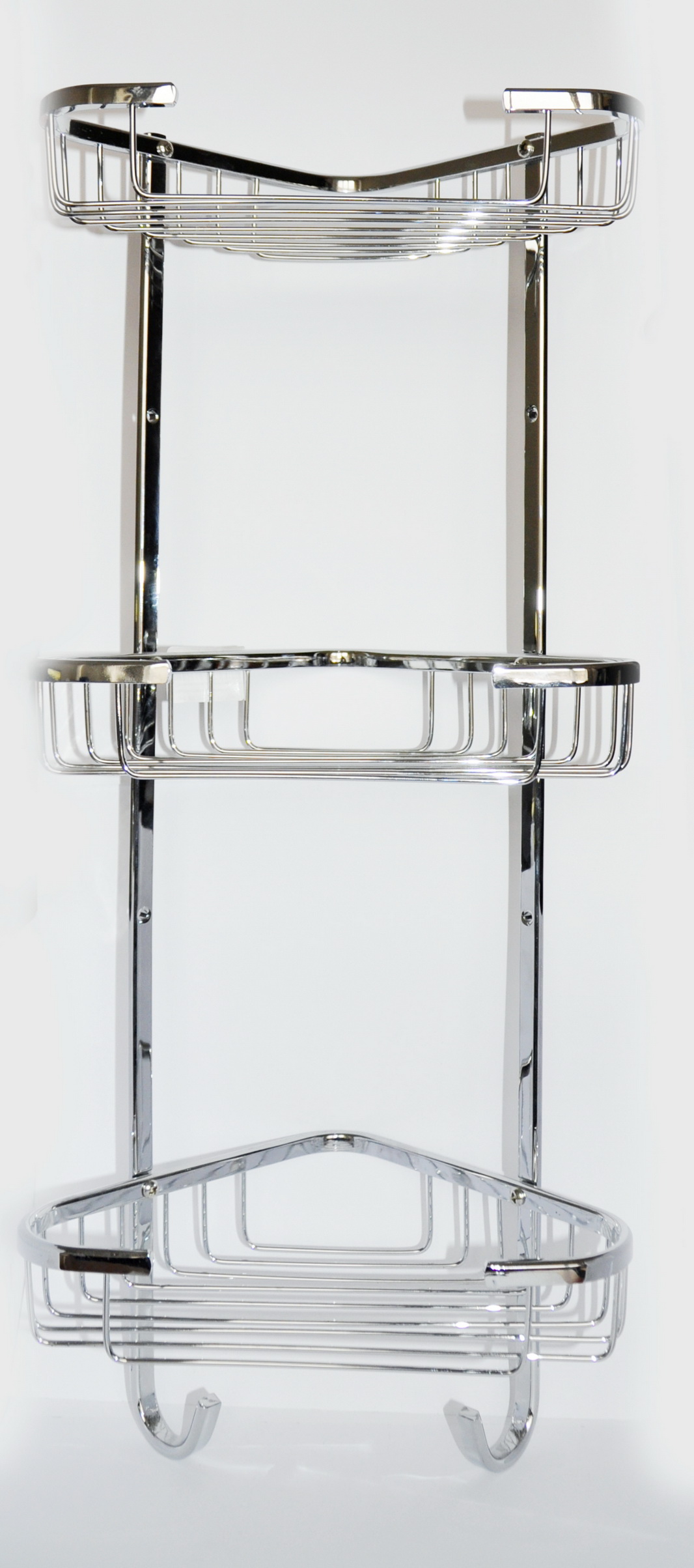 Полка-решетка для ванной трехъярусная треугольная H 413