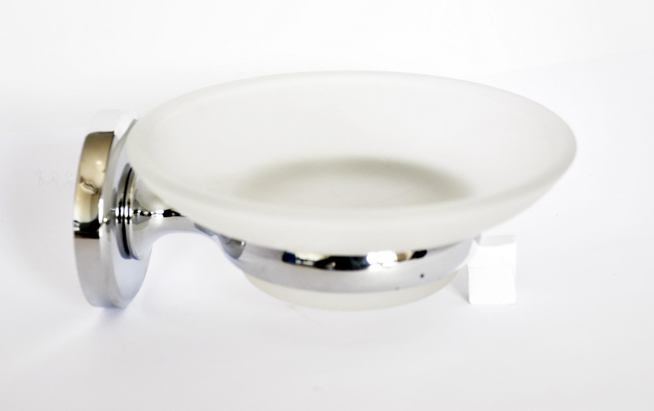 Sapuniera dus cu suport perete sticla oval 6285 C