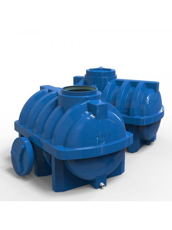 Rezervor apa 1000 L orizontal, oval (albastru) cu stut D. 3/4", fortat 147x109x121 cm