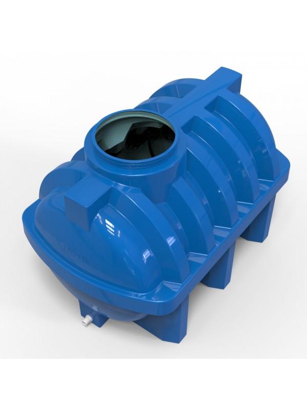 Rezervor apa 1000 L orizontal, oval (albastru) cu stut D. 3/4", fortat 147x109x121 cm