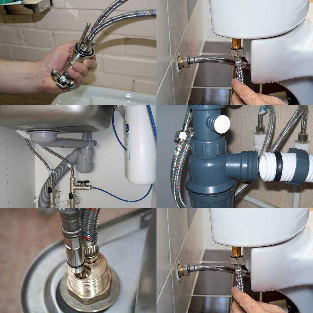 Шланг для воды гибкий UNIPLAST L=0.6 м D. 1/2" П/М нержавеющая сталь