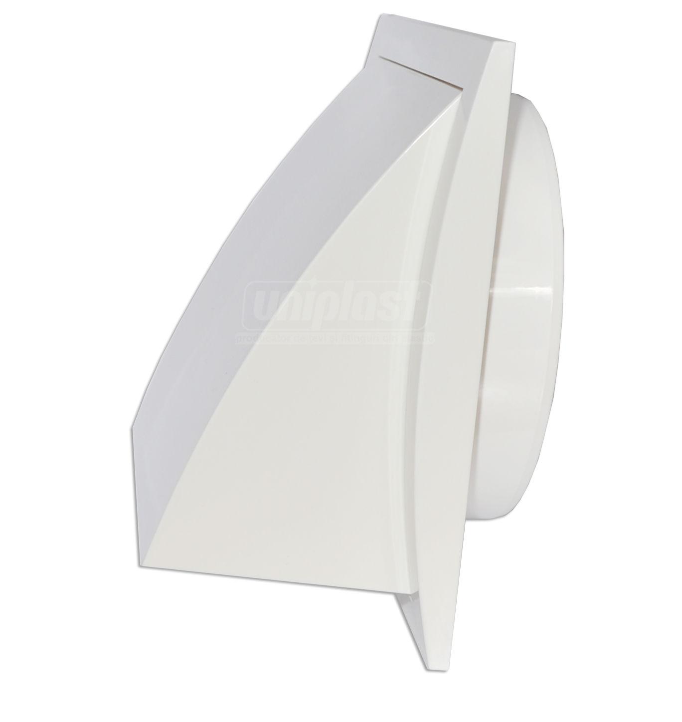 Выход стенной вытяжной с обратным клапаном 150 x 150 мм с фланцем D.100 (белый) ND10FV  EUROPLAST