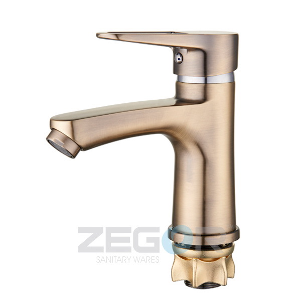 Baterie lavoar PUD1 A045-T "bronz" cu piulita, cartus D. 40  ZEGOR